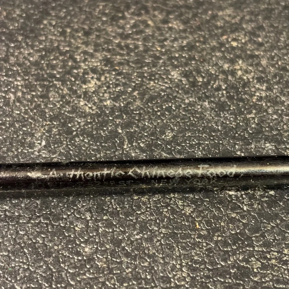 Ruby Foo's Black Glass Swizzle Stick Vintage NYC Restaurant Barware 6